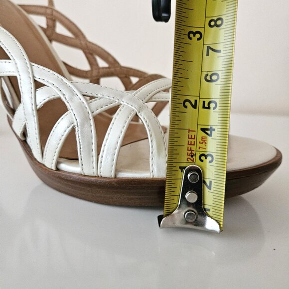 🌼ALDO Pearl White Strappy Slingback Heel Sandals - Picture 9 of 10